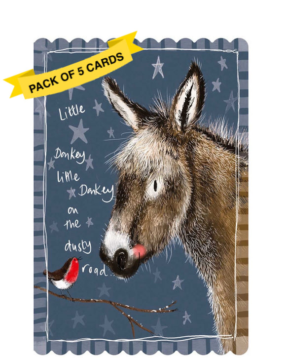 Little Donkey - Pack of 5 Alex Clark Christmas cards
