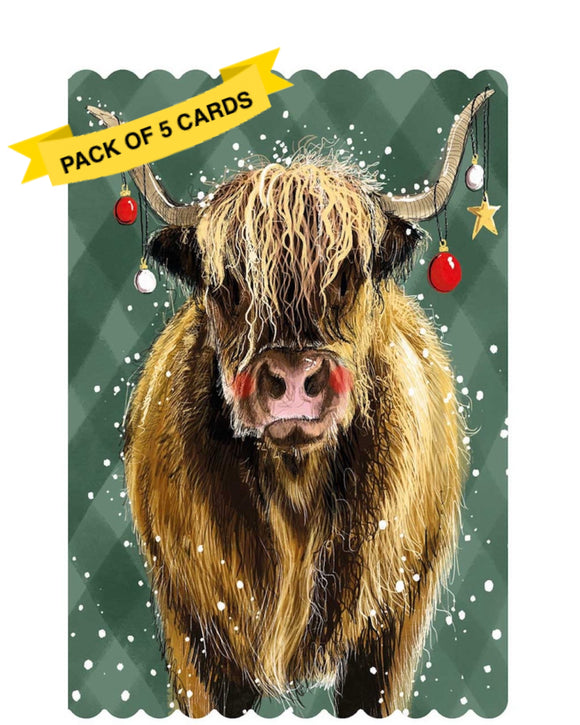 Christmas cow - Pack of 5 Alex Clark Christmas cards