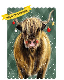Christmas cow - Pack of 5 Alex Clark Christmas cards