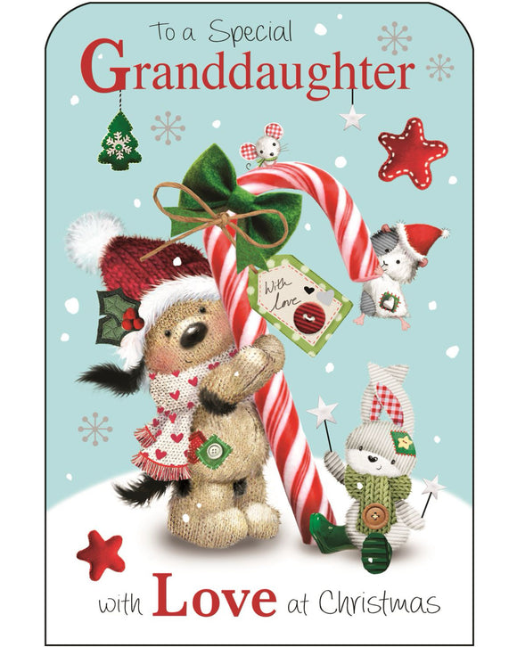 Granddaughter Christmas card - Jonny Javelin Christmas card