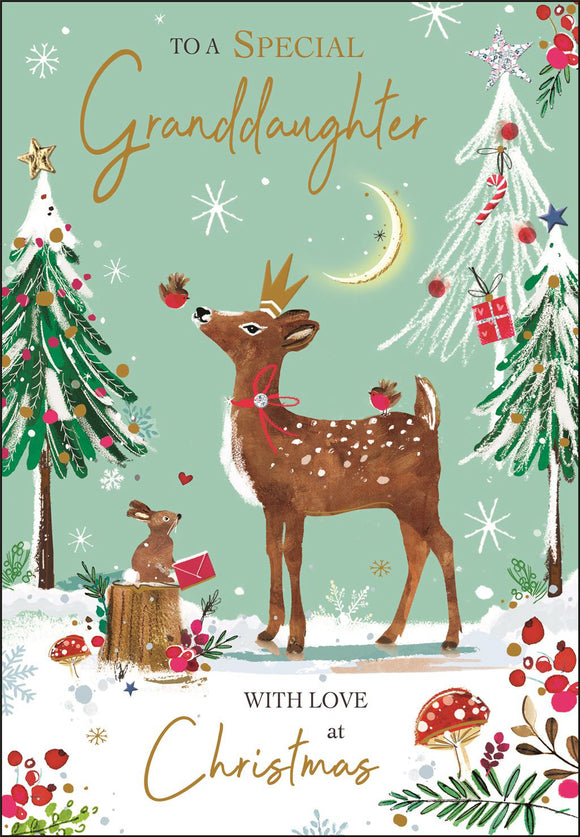 Granddaughter Christmas card - Jonny Javelin Christmas card