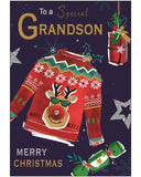 Grandson Christmas card - Jonny Javelin Christmas card