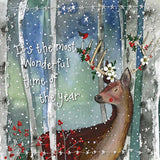 Floral deer Christmas card - Alex Clark small Christmas card