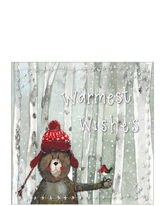 Warmest Wishes Christmas card - Alex Clark small Christmas card