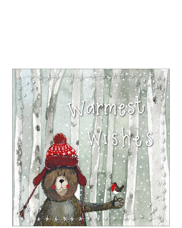 Warmest Wishes Christmas card - Alex Clark small Christmas card