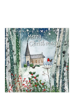 Christmas church Christmas card - Alex Clark small Christmas card