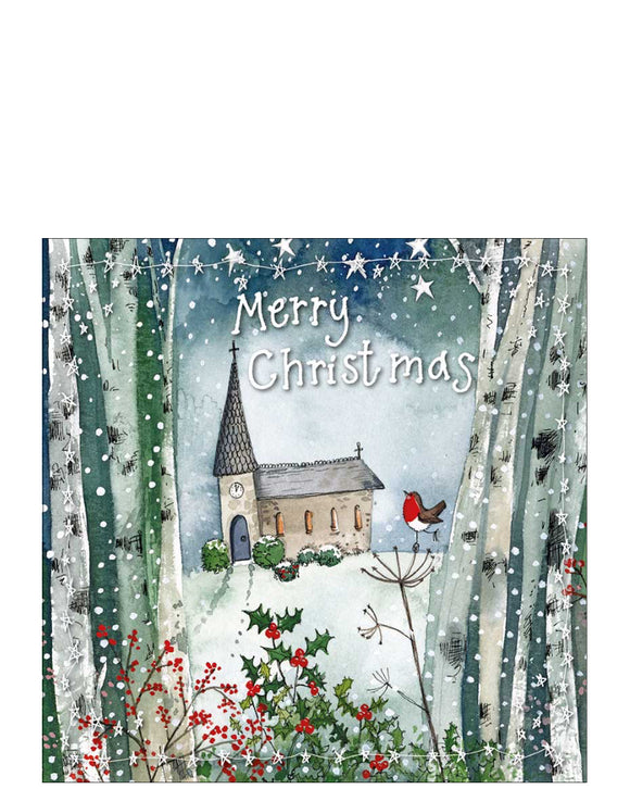 Christmas church Christmas card - Alex Clark small Christmas card