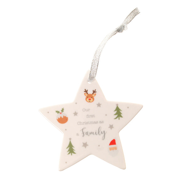 Our First Christmas as a Family hanging star - Ziggle Baby