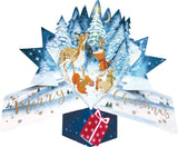 Woodland animals - 3d pop up Christmas card