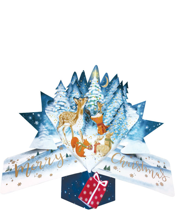 Woodland animals - 3d pop up Christmas card