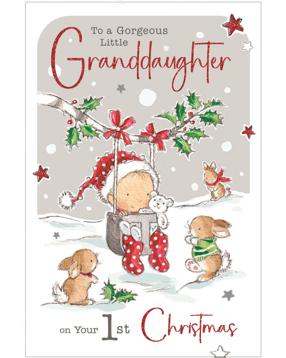 Granddaughter's 1st Christmas card - Jonny Javelin Christmas card