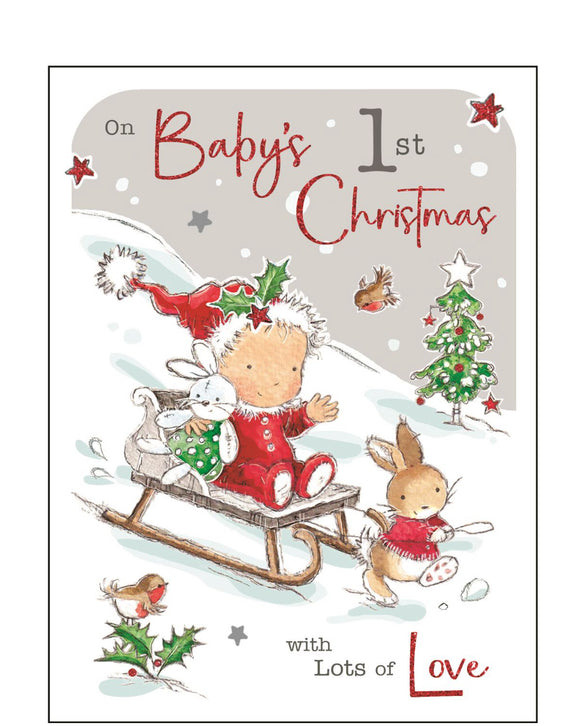 Baby's 1st Christmas card - Jonny Javelin Christmas card
