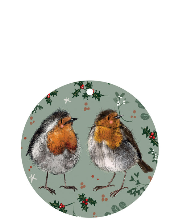 Pack of 4 Alex Clark Christmas Robins Christmas Gift tags