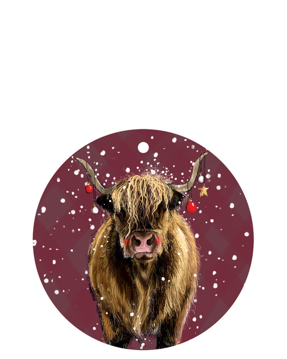 Pack of 4 Alex Clark Highland Cow Christmas Gift tags