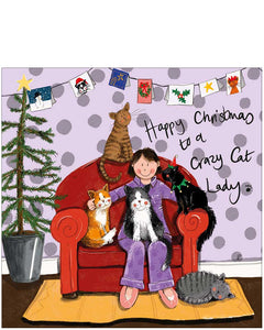 Crazy Cat Lady - Alex Clark Christmas card
