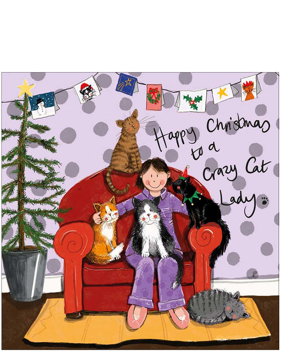 Crazy Cat Lady - Alex Clark Christmas card