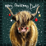 Dad Christmas card - Alex Clark highland cow card