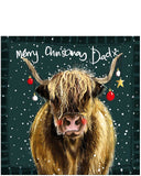 Dad Christmas card - Alex Clark highland cow card