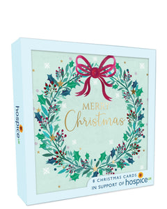 Modern wreath - Box of 8 charity Christmas cards
