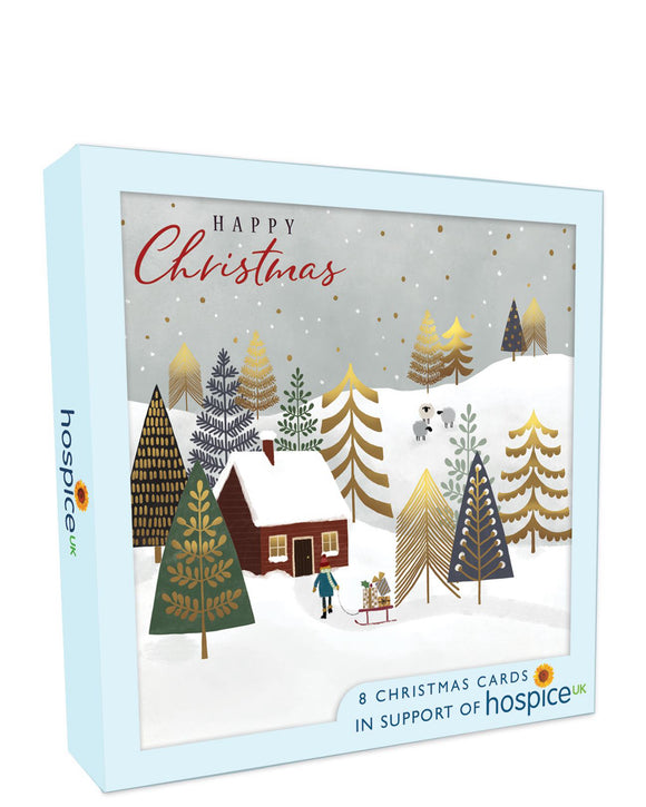 Wishing you all the best for the New Year - Box of 8 charity Christmas cards