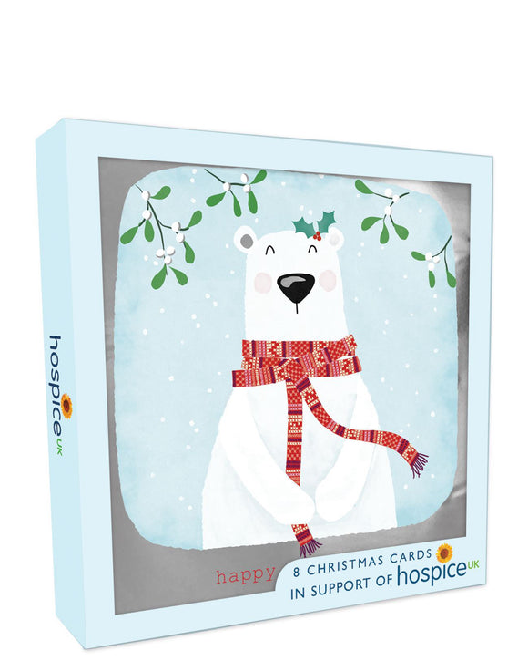 Cosy Polar Bear - Box of 8 charity Christmas cards