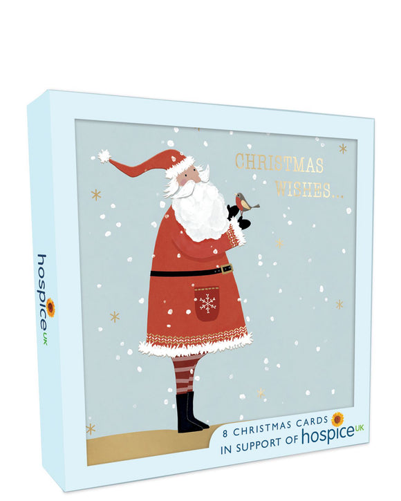 Santa and Robin - Box of 8 charity Christmas cards