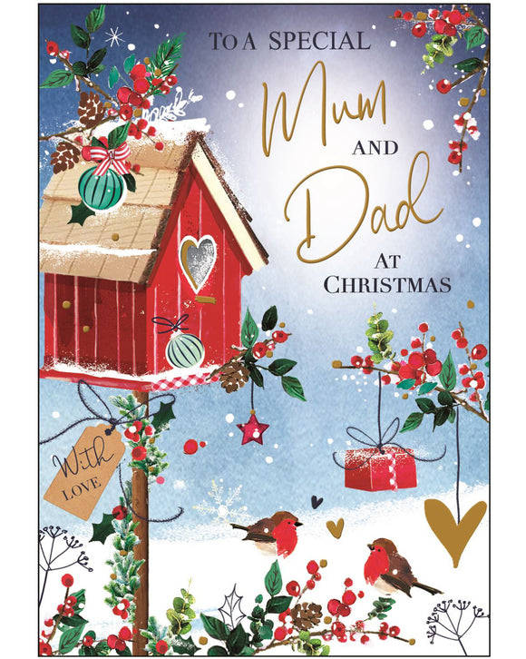 Mum & Dad Christmas card - Jonny Javelin Christmas card