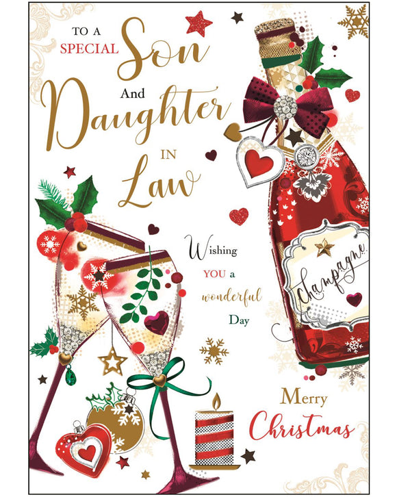 Son & Daughter-in-Law Christmas card - Jonny Javelin Christmas card