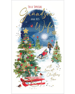 Grandson & Wife - Jonny Javelin Christmas card