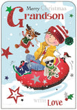 Grandson Christmas card - Jonny Javelin Christmas card