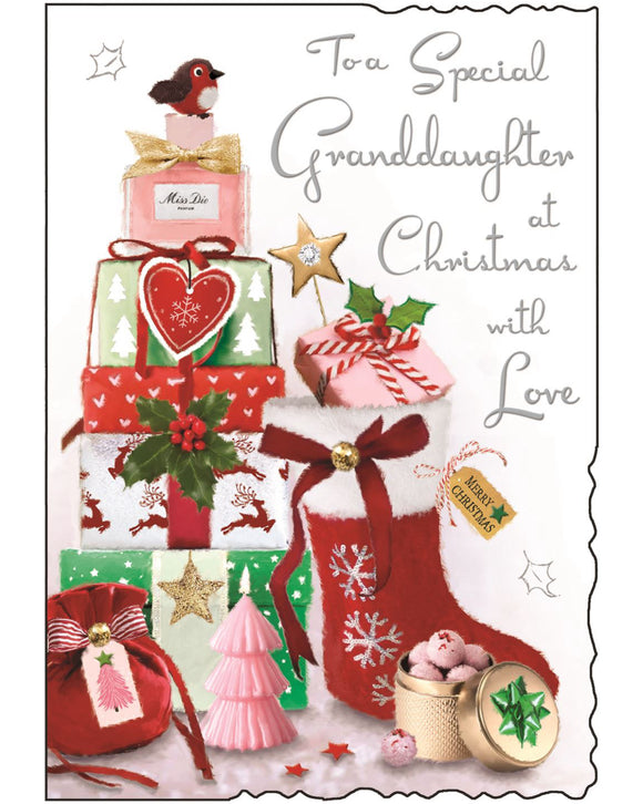 Granddaughter Christmas card - Jonny Javelin Christmas card