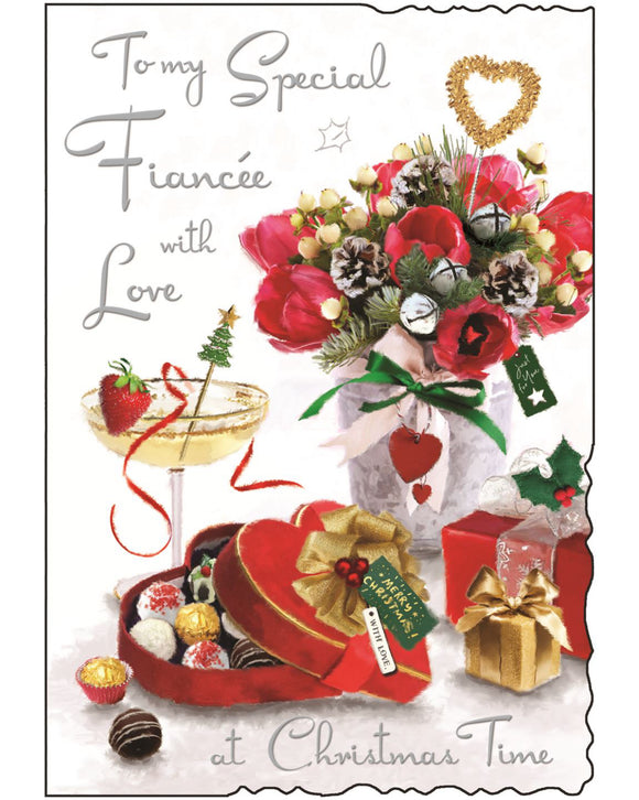 To my Fiancée Christmas card - Jonny Javelin Christmas card