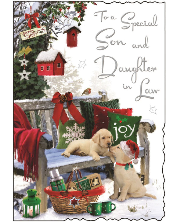 Son & Daughter in Law - Jonny Javelin Christmas card