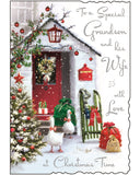 Grandson & Wife Christmas card - Jonny Javelin Christmas card
