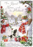 Niece & Husband Christmas card - Jonny Javelin Christmas card