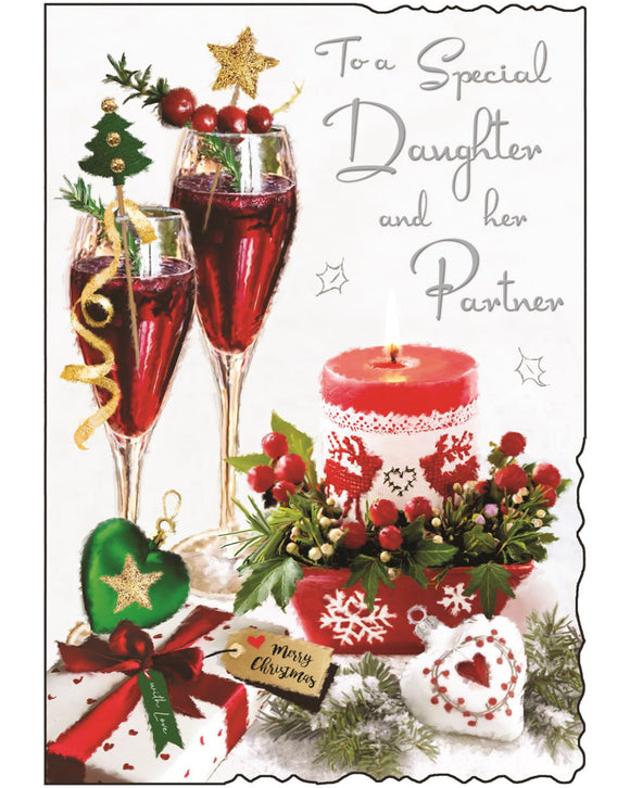 Daughter & Partner Christmas card - Jonny Javelin Christmas card