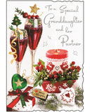 Granddaughter & Partner Christmas card - Jonny Javelin Christmas card