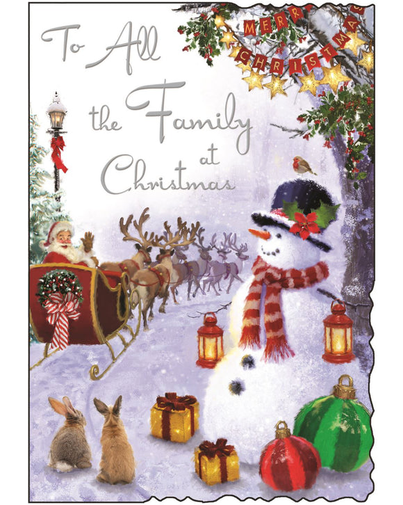 To All the Family Christmas card - Jonny Javelin Christmas card