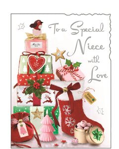 Niece Christmas card - Jonny Javelin Christmas card