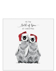 Both of You Christmas card - cute penguins Christmas card