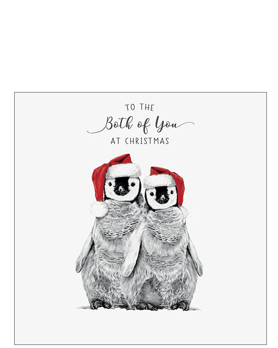 Both of You Christmas card - cute penguins Christmas card
