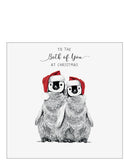 Both of You Christmas card - cute penguins Christmas card