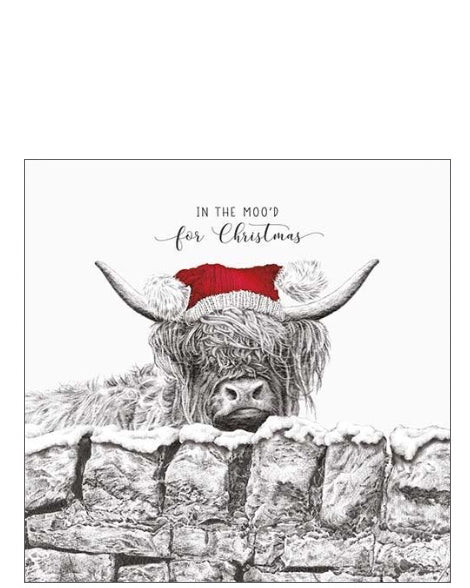 Highland Cow Christmas card - farmyard Christmas card
