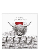 Highland Cow Christmas card - farmyard Christmas card