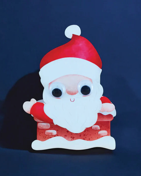 Santa in the Chimney wobbly head Christmas card