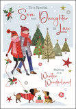 Son & Daughter-in-Law Christmas card - Jonny Javelin Christmas card