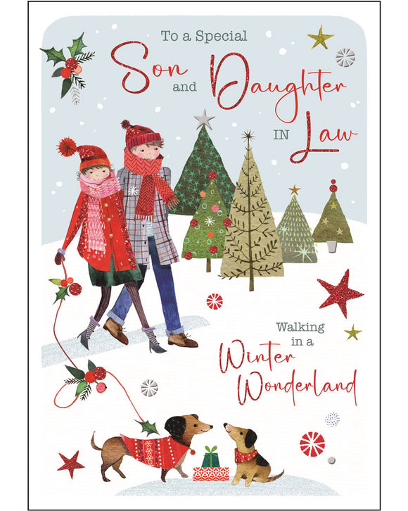 Son & Daughter-in-Law Christmas card - Jonny Javelin Christmas card