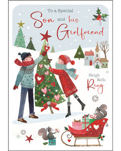 Son & Girlfriend Christmas card - Jonny Javelin Christmas card
