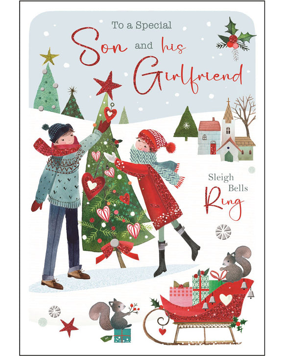 Son & Girlfriend Christmas card - Jonny Javelin Christmas card
