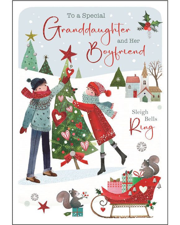 Granddaughter & Boyfriend Christmas card - Jonny Javelin Christmas card